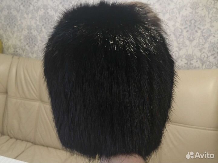 Зимняя шапка из вязаной норки