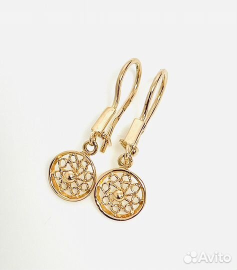 Золотые серьги 583 проба