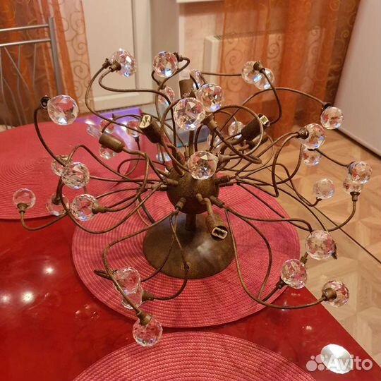 Бронзовая, хрустальная люстра стиля ампир