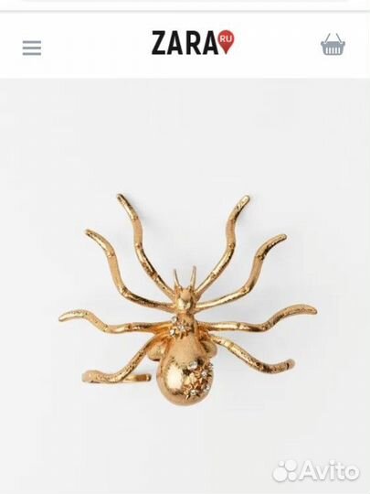 Стильное крупное кольцо Паук Zara Style