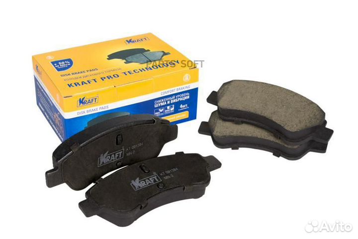 Kraft KT 091384 Колодки дисковые передние (с антиш