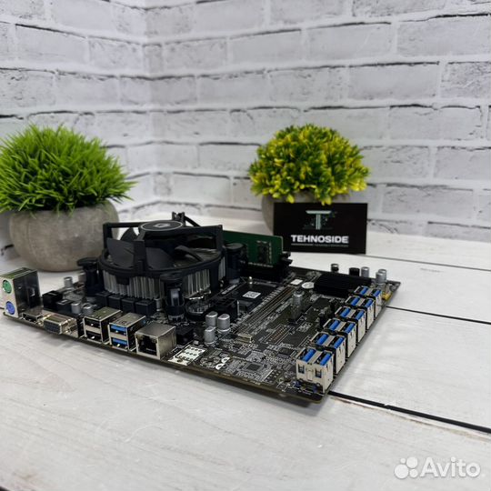 Комплект материнская плата B250C + Celeron + 4gb