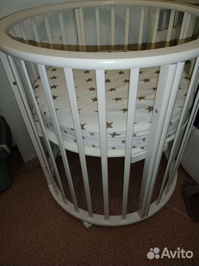 Детская кроватка трансформер круглая