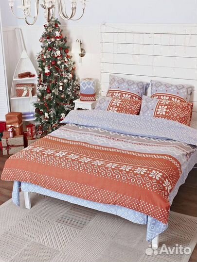 2х-спальное евро постельное бельё фланель хлопок