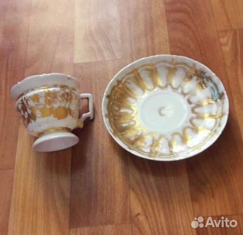 Чашка с блюдцем позолоченные мс Кузнецова