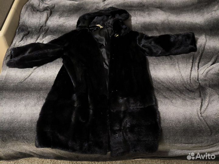 Шуба норковая с капюшоном