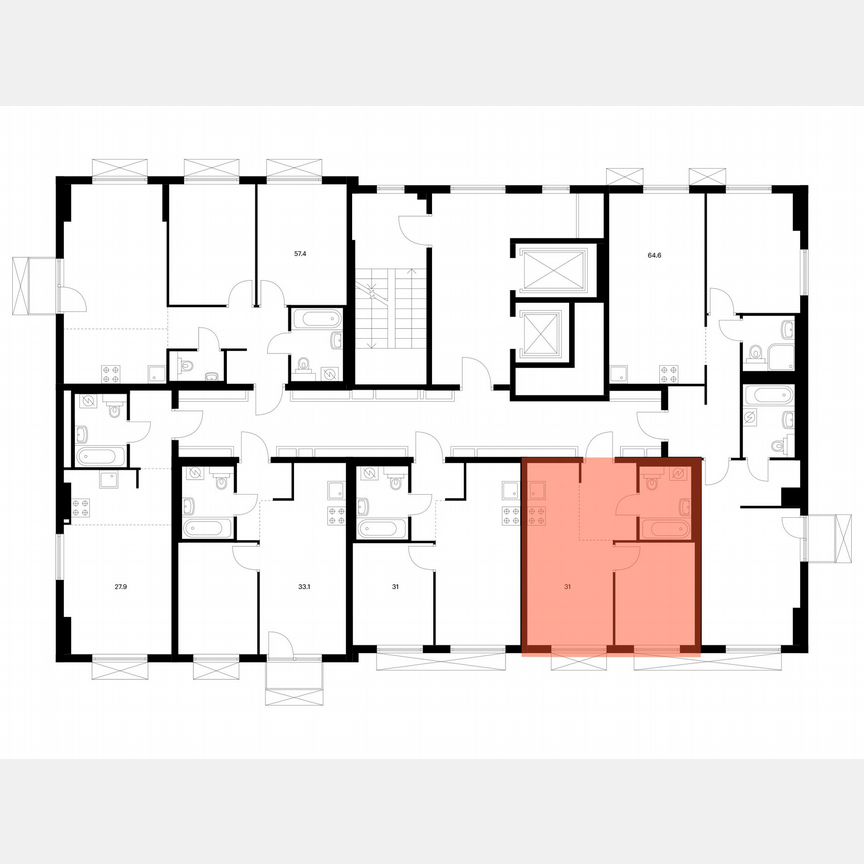 1-к. квартира, 31 м², 11/11 эт.