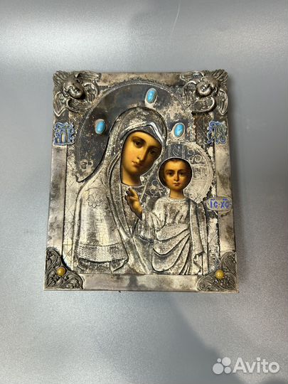 Казанская икона божьей матери серебро