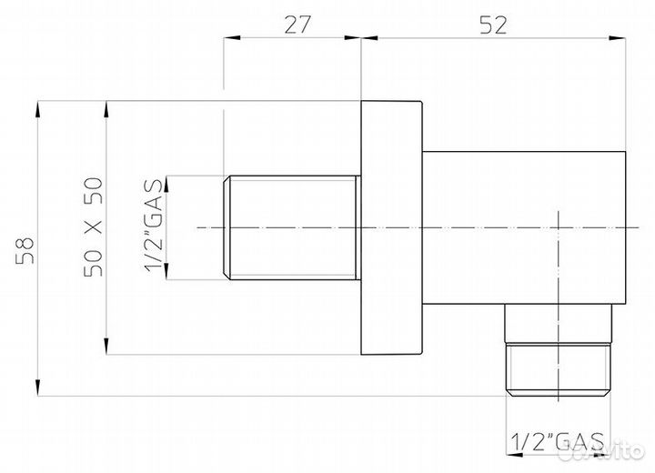 Шланговое подключение Bossini Quadra V00240.030 х