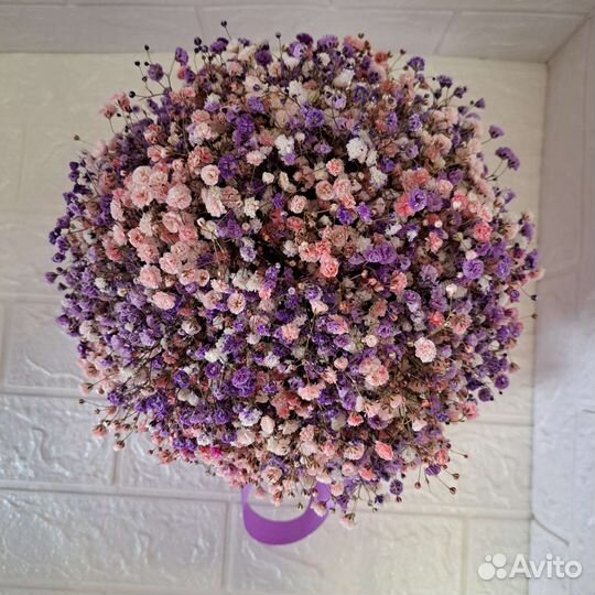 Лавандовая коробочка с гипсофилой