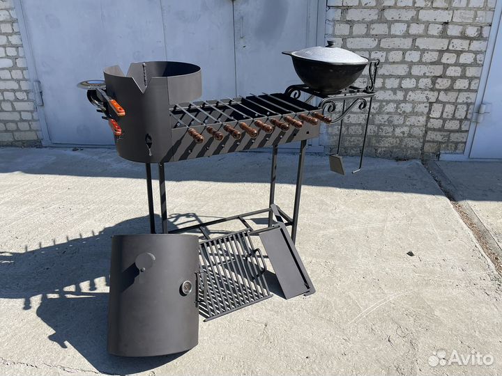 Мангал барбекю с печью под казан