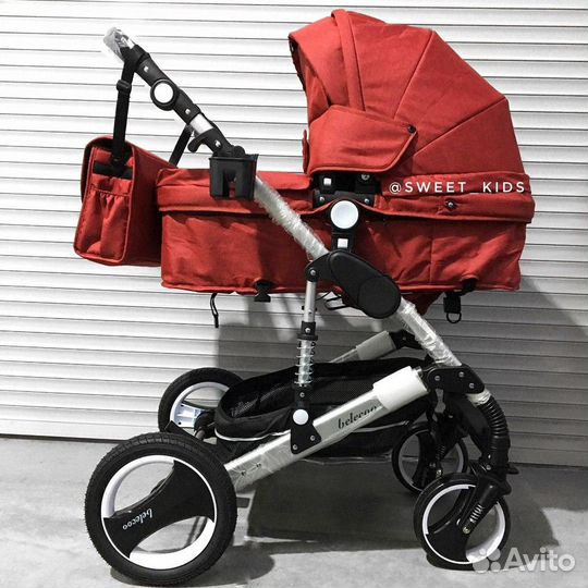 Трансформер коляска 2в1 Белеко/Барс красная