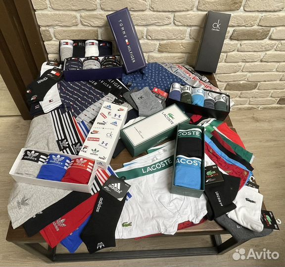 Море трусов и носков Tommy Calvin Lacoste Adidas
