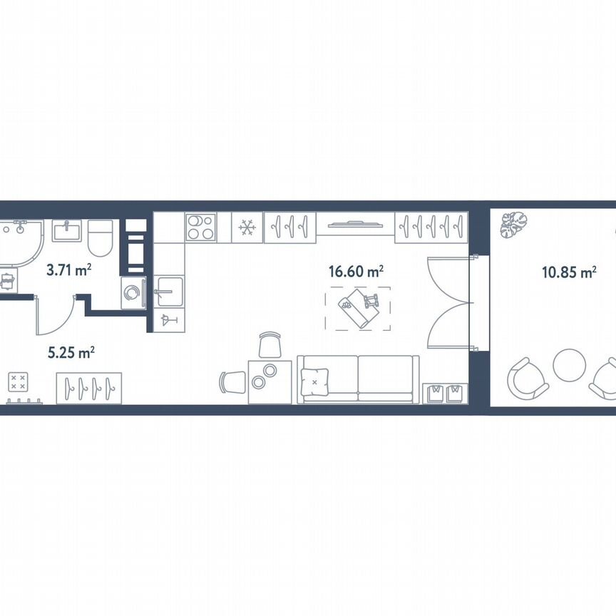 Квартира-студия, 33,3 м², 3/11 эт.