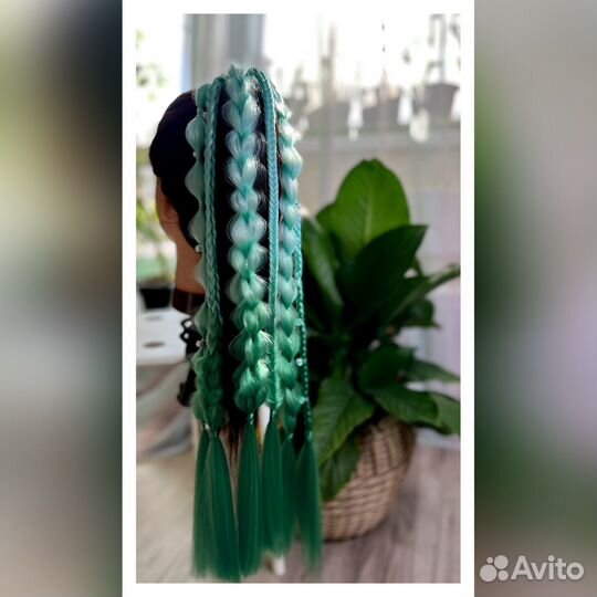 Хвост, косы на резинке