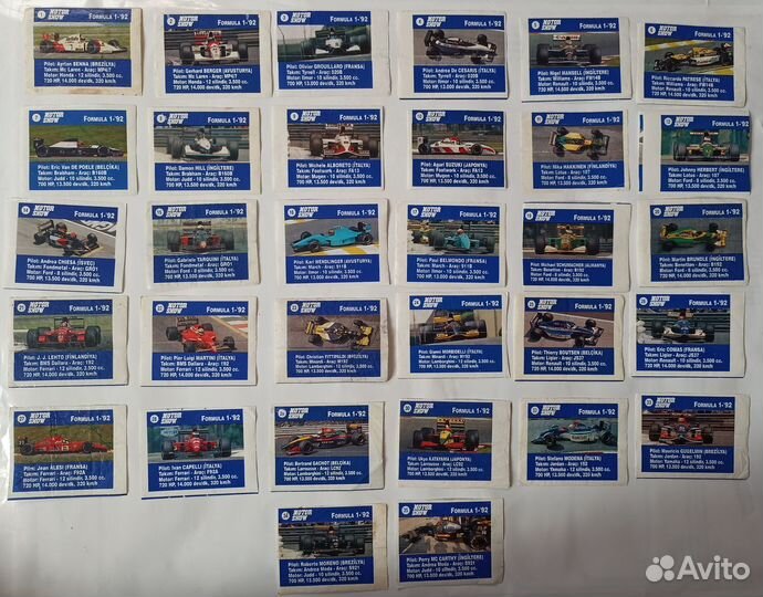 Motor Show' 92 (Formula 1) Полная серия - 32 шт