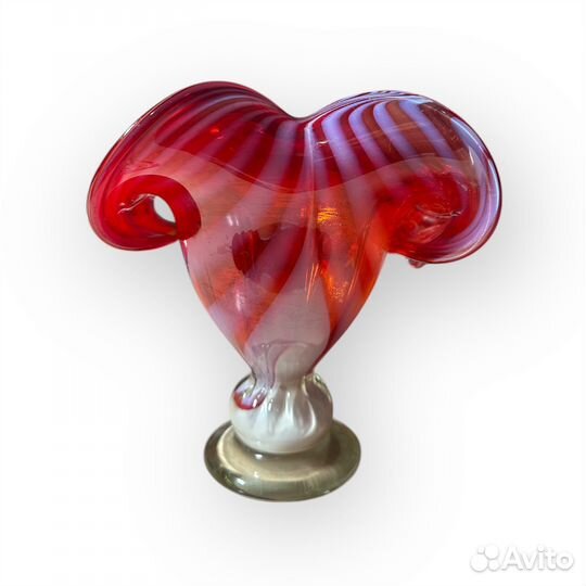 Конфетница цветное стекло СССР, Красный май