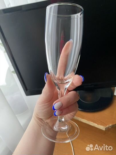 Бокалы для шампанского люминарка набор 6 штук