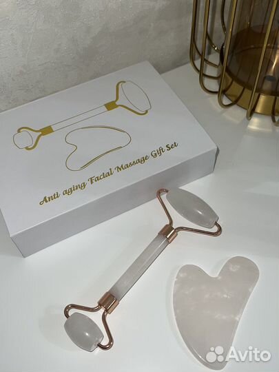 Массажер для лица. Гуаша и роллер