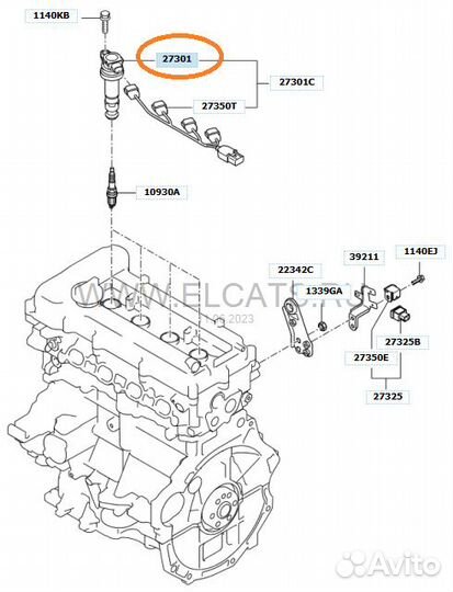 Катушка зажигания Киа Рио/Kia Rio/Хендай Солярис