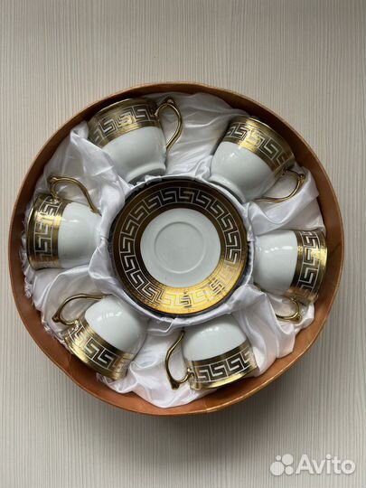 Сервиз кофейный фарфоровый 6 пар новый