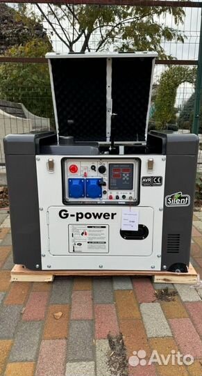 Дизельный генератор 10 kW g-power однофазный