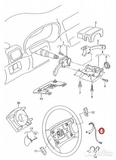 Проводка в руль на AIR BAG Volkswagen Passat B5