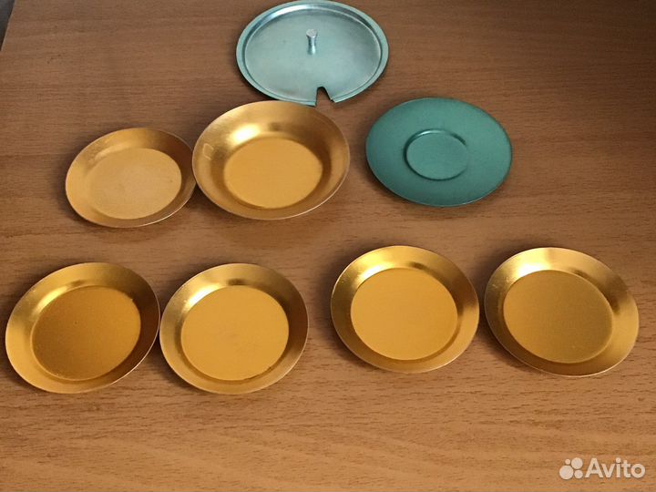 Посуда игрушечная металлическая цветная СССР