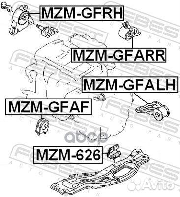 Опора двигателя mazda 626 GF 97-02 зад.AT MZM-G