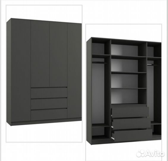 Шкаф 4х створчатый графит