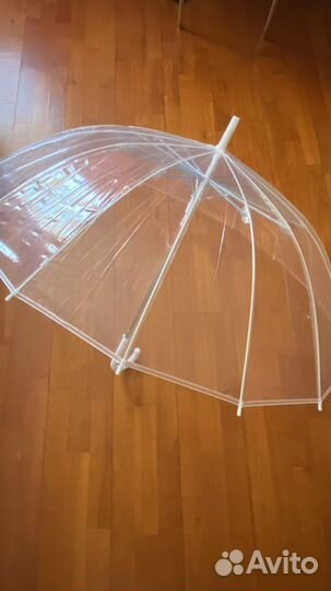 Зонт трость прозрачный