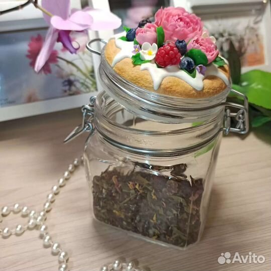 Баночка с декором для сыпучих продуктов