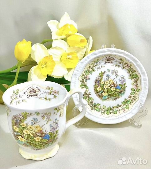 Большая кружка и тарелочка Ежевичная поляна