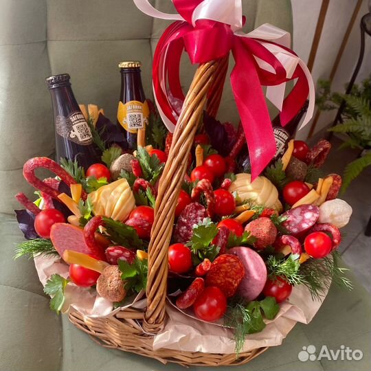 Мужской букет, съедобный букет, букет из колбасы