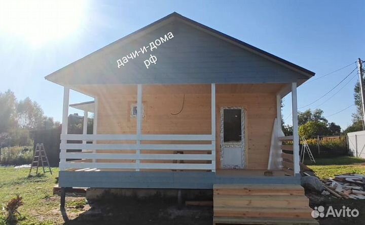 Каркасный дом 6х6 с террасой Г