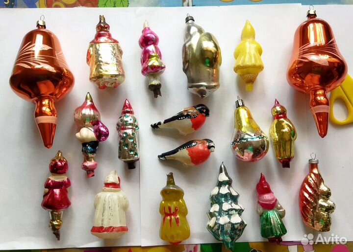 Елочные игрушки СССР №9 Снегирь, дадон, чиполлино
