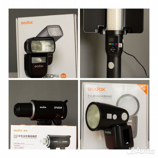 Вспышки Godox, Ving, ThinkLite, RGB, V1, DP600III