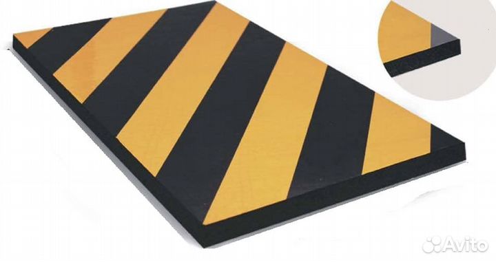 Накладка на стены защитная черно-желтая