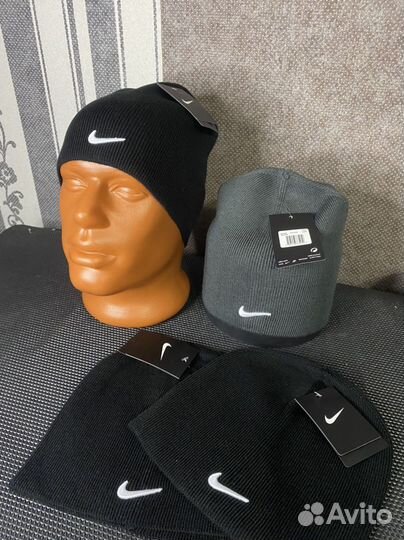 Шапка nike черная серая (в профиле больше)
