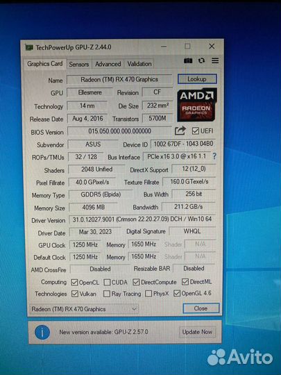 Asus Strix RX 470 4GB 256bit