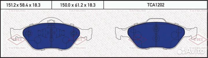 Tatsumi TCA1202 TCA1202 колодки дисковые перед.\ f