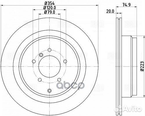 Диск тормозной land rover range rover III 02- з