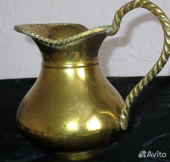 Кувшин старин латунь бронз Молочник Сливочник Евро