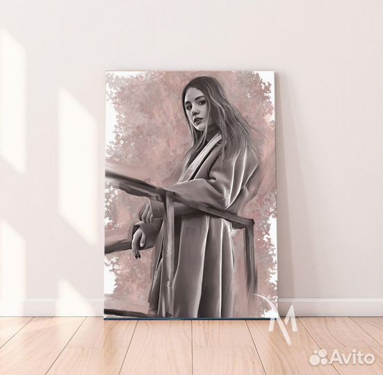 Портрет по фото на холсте. Печать фото на холсте