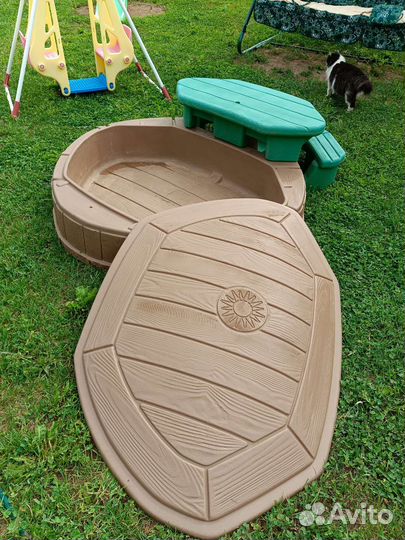 Детская песочница пластиковая, качель садовая
