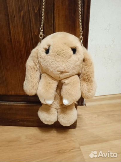 Заяц- рюкзак детский меховой