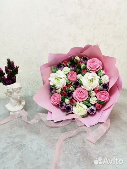 Тюльпаны на 8 марта,зефирный букет,цветы