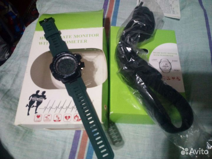 3в1 Монитор сердечного ритма пульса часы шагомер