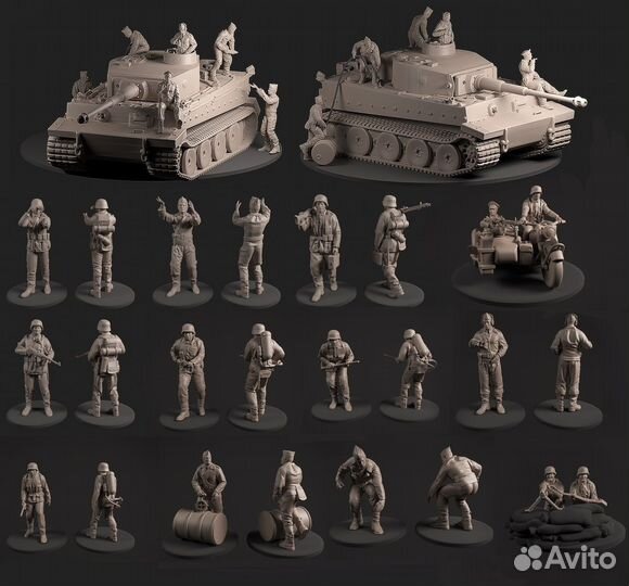 Фигуры советских и немецких солдат ВОВ в 1/35