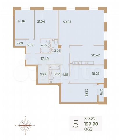 5-к. квартира, 200,1 м², 2/9 эт.